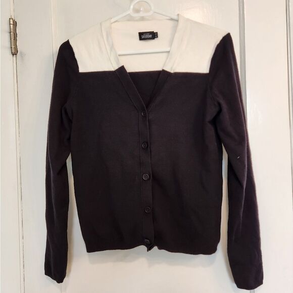 Kate Spade Xs Top Cardigan Sweater Vneck Button Down Colorblock - Picture 1 of 8